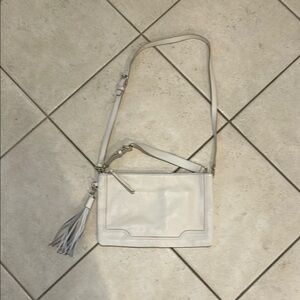 Banana Republic Elegant White Leather Crossbody Bag